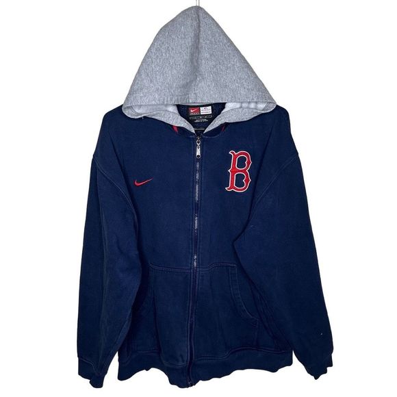 Y2K Nike Boston Red Sox Full Zip Hoodie Large - Picture 1 of 6